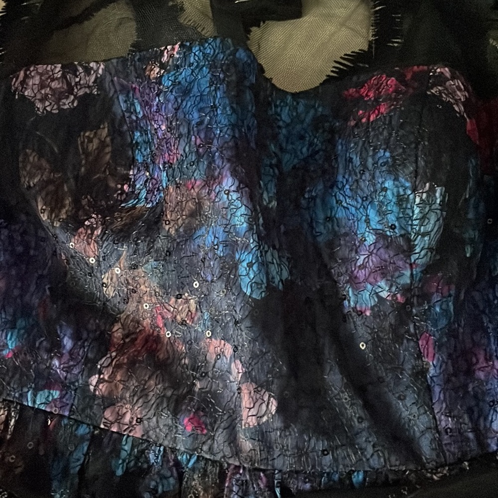 Adrianna Papell sequin mesh maxi dress, size 10 - Picture 6 of 10